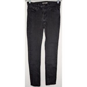 Levi's Jeans Womens 27 (29x28) Black 711 Black Mid Rise Shaping Skinny (995)